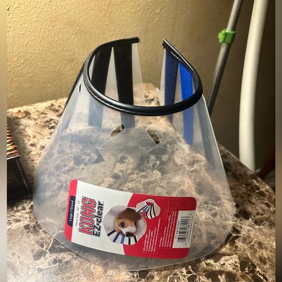 KONG EZ Clear Pet Recovery Cone with Black Trim - Picture 1 of 5